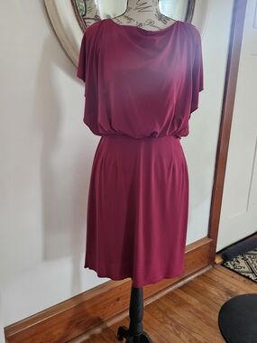 Jessica Simpson Burgundy Blouson Midi Dress